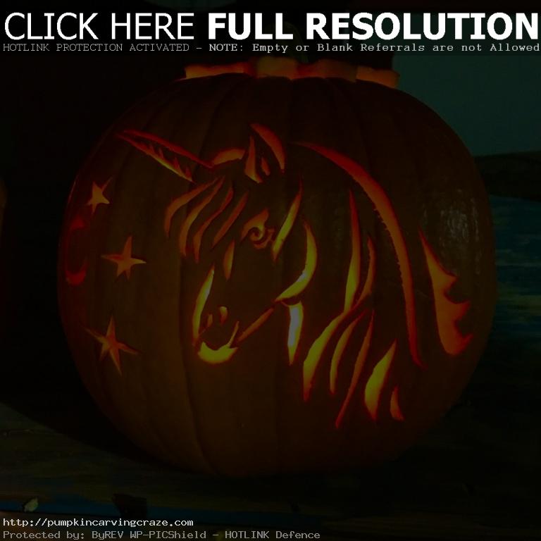 Unicorn Pumpkin Carving Stencil Patterns for Halloween
