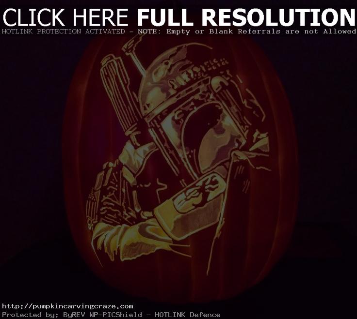 Boba Fett Pumpkin Carving With Free Printable Stencil & Patterns